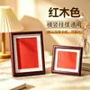 Nuevo Marco de Fotos de Madera Estilo Chino Pantalla de Mesa Marco para Montar Obras de Caligrafía Múltiples Especificaciones Marco de Fotos de Escritorio Fondo Rojo Festivo con Salpicaduras Doradas