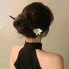 Horquilla de estilo antiguo Palillos Hanfu Conejo de osmanthus Femenina Ébano Paso que se balancea Cheongsam Infantil Conejo de Jade Osmanthus Lindo tocado