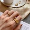 Anillo Minimalista Coreano de Papel de Estaño Plegado Irregular en Plata de Ley 925 Moda Lujo Ligero Elegante Viento Frío Anillo Ancho para Mujeres