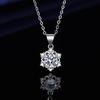 2 quilates imitação moissanite colar feminino banhado pt950 platina clavícula cadeia oito corações oito flechas zircão pingente de jóias