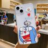 Capa de telefone Doraemon fofa de desenho animado para iphone14 Apple 12ProMax Capa transparente xsmax com tudo incluído