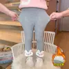 Calça infantil de inverno 2026, desenho animado, anime, para meninas, legging nova, doce e moderna, com forro de pelúcia de porquinho