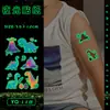 Tatuaje Temporal Luminoso de Dinosaurio Volcánico Colorido Dibujos Animados Lindos Diversión para Niños Maquillaje para Brazos de Hombres y Mujeres Impermeable y Resistente al Sudor Larga Duración