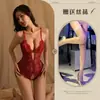 Lencería Sexy, Body de Encaje Sexy con Abertura en la Entrepierna, Pijama Transparente Atrevido para Mujer, Lencería Sensual y Atractiva Estilo Uniforme que No Se Quita