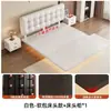 Cama tapizada de hierro forjado, cama doble moderna minimalista, cama de dormitorio principal de lujo ligero estilo italiano, cama con estructura de acero, cama flotante con panel perforado