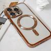 Adequado para Apple 17 Galvanizado Padrão Cd Capa de Sucção Magnética 16Promax Filme de Lente Furo Fino Capa de Celular Iphonexr Transparente
