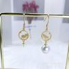 Accesorios de perlas plateadas chapadas en oro DIY plata esterlina S925 aretes Xiangyun aretes 8-12mm soporte vacío sin cuentas