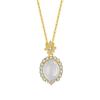 Collar de calcedonia de loto en plata esterlina S925 para mujer, nuevo estilo chino 2024, cadena de clavícula de estilo nacional, accesorios de alta gama que combinan con todo.