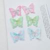Decoración Linda de Dibujos Animados Hecho a Mano DIY Accesorios para Pasador de Pelo Mariposa Color Mágico Capa Única Organza Parche de Tela de Mariposa Bordado