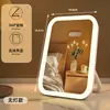 Espelho de Mesa para Maquiagem, Espelho de Maquiagem com LED, Dobrável, Portátil, com Suporte, com Luz, Espelho de Escritório