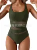 Aliexpress Amazon Popular Europeu e Americano Feminino Multicor Peça Única Renda Renda Push-Up Cintura Alta Emagrecedor Biquíni