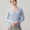 Nova coleção outono e inverno: cardigã de cashmere com decote V e lantejoulas, suéter de tricô casual feminino, casaco suéter curto e de corte solto