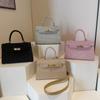 Bolso de Mano de Diamante Brillante de Alta Gama Transfronterizo para Mujer 2025 Nuevo Ingreso Bolso Kelly de Lujo Bolso Cuadrado Pequeño Elegante de Hombro Cruzado