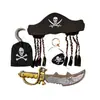 Disfraces de Cosplay de Pirata para Hombre y Mujer Adultos, Disfraces Simples de Pasarela No Tejidos de Piratas del Caribe