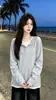 Camiseta de mujer con diseño de cuello falso de dos piezas a la moda, nuevo estilo de otoño, textura a rayas, top casual holgado de manga larga