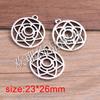2 colores 23*26 mm retro DIY aleación joyería accesorios hueco redondo estrella de cinco puntas colgante gráficos geométricos