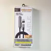 Cable de datos trenzado de un a tres colores en caja con pantalla digital, cable de carga en codo para embalaje, caja blíster, cordón para teléfono móvil, caja de alambre perforado