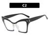 Gafas de montura grande ojo de gato de arroz, combinación de colores, montura de gafas personalizada en línea, popular en ins, montura de gafas, moda europea y americana, forma cóncava, espejo plano