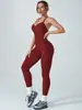 ZORA Bodysuit de Yoga Popular Europeo Halter Espalda Descubierta Melocotón Trasero Pantalón Largo Ropa Deportiva de Fitness Monos