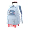 Mochilas con Ruedas Escolares Primarias y Secundarias de Peces Naturales, Mochilas para Niñas, Escalada de Escaleras, Mochilas Resistentes a Manchas de Exportación para Grados 3-6