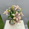 Simulação 3D pano macio 7 pequeno lírio sentir lírio flor artificial casa flor decorações ornamentos flor