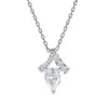 Collar de Corazón con Circonita de Plata S925 Joyería Transfronteriza para Mujer Colgante de Plata de Alta Gama para Mujer Collar de Perla de Plata de Ley Lujo Ligero