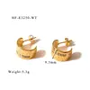 Europa y Estados Unidos INS18K chapado en oro real forma geométrica circón retro Joker pendientes de acero inoxidable pendientes en stock al por mayor