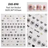 Adesivos de Unha de Laço em Formato de Coração, Adesivos Versáteis Planos Vazados para Nail Art, Decorações Fofas Estilo Dh