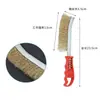Escova de Arame de Cobre Escova de Arame de Aço Inoxidável Personalizada Escova de Arame Potente Revestida de Cobre Escova Faca de Cabo Longo Remoção de Ferrugem Limpeza Escova de Dentes Industrial