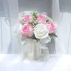 264 Ramo de Novia Estilo Europeo Rosas Pequeñas Fotografía de Boda Boda Artificial Ramo de Boda Estilo Coreano Decoración Flores Falsas