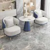 Conjunto Simples e Luxuoso de Sofá Individual e Mesa de Centro para Lazer, Recepção de Hotel, Centro de Exposição de Casas Decoradas, e Mesas e Cadeiras para Reunião