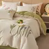 Otoño e Invierno 100S Algodón de Fibra Larga Cepillado Juego de Cuatro Piezas Juego de Tres Piezas de Algodón Puro Funda Nórdica Sábana Bajera Sábana Plana Juego de Cama