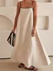 Vestido de alça transpassado com cores contrastantes, simples, fashion e estiloso, novidade de primavera e verão 2024 da Amazon,