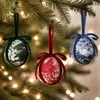 Bola de Navidad de tela transfronteriza de 8 cm, bola envuelta, decoración para árbol de Navidad, adorno navideño con lazo para crear ambiente, pequeño adorno colgante