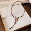 Collar de Cerámica con Colgante de Animales Serie Oceánica Cadena Larga de Concha de Estrella de Mar Cadena para Suéter Estilo Fresco Accesorio de Moda Nicho