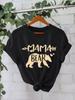 Camiseta de mujer de algodón puro con cuello redondo y manga corta de MAMA Bear BEAR de estilo europeo y americano de Independent Station Cross-border Summer