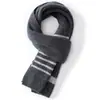 Cachecol de Caxemira para Homens e Mulheres Novo Jacquard Listrado Moda Tricotado Espessado Quente Cachecol de Pescoço Tricotado Atacado