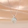 Collar de plata esterlina 925 aguamarina piedra lunar ovalado hueso de serpiente para mujer cadena de clavícula de alta calidad collar con colgante ovalado