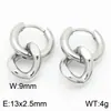 Pendientes de Acero Inoxidable 304 Cadena Cubana con Borlas Joyería Chapado en Oro de 18K Clip para Oreja Pendientes Unisex