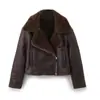 Moda Casual Femenina Estilo Europeo y Americano Chaqueta Corta de Doble Cara Otoño Nuevo Chaqueta de Piel Sintética 8741270