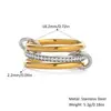[Acero y Titanio de Cuerpo Completo] Anillos Europeos y Americanos Apilados Lisos, Anillos Elegantes Entrelazados, Joyería de Acero Inoxidable que No se Desvanece