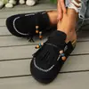 Sapatos Femininos Elegantes Versáteis de Alta Qualidade 2026 Exportação Transfronteiriça com Franjas Slip-On Estilosos Retrô para o Dia a Dia
