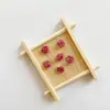 Cinta de Satén Rosa Rosa BJD Muñeca de Tela Pequeña de Seis Puntas Ropa Accesorios Decorativos para el Cabello Muñeca de Algodón Hecho a Mano Accesorios DIY
