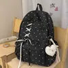 Mochila de Puntos de Alto Valor para Estudiante de Secundaria Junior para Niñas Lazo Gran Capacidad Ins Nicho Campus Ligera Doble Hombro