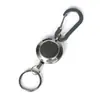 Llavero retráctil de metal, llavero anti-pérdida y anti-robo, cordón de extracción retráctil anti-caída, hebilla colgante fácil de tirar