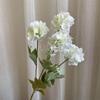 [Material de flor blanca] Arreglo floral de hortensia, rosa, flor de pasto escarchado con decoración de material de hoja de niebla de techo de pasto, flor de simulación para boda