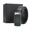 Cinturón de Cuero Personalizado para Hombre de Cuero Genuino Hebilla Automática Cinturón de Cintura de Piel de Vaca Logo Impreso a Color Regalo de Negocios Hebilla de Trinquete Cinturón de Cuero de Primera Capa para Hombre