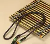 Cordón para Colgante de Cuentas de Arroz Rojo de Ágata y Jade, Cadena Larga Tejida a Mano para Suéter, Cordón para Collar de Joyería de Jade