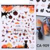 Adesivos de Nail Art Cross-border Ins Europeu e Americano Halloween Engraçado Desenho Animado Castelo Abóbora Morcego Bruxa Adesivo de Unha