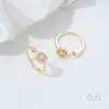 Anillo Titular de Cristal Zirconia Color-Preservante Chapado en Oro 14K Lazo Flor Pequeña Abalorio Anillo de Perlas Hecho a Mano DIY Accesorios
